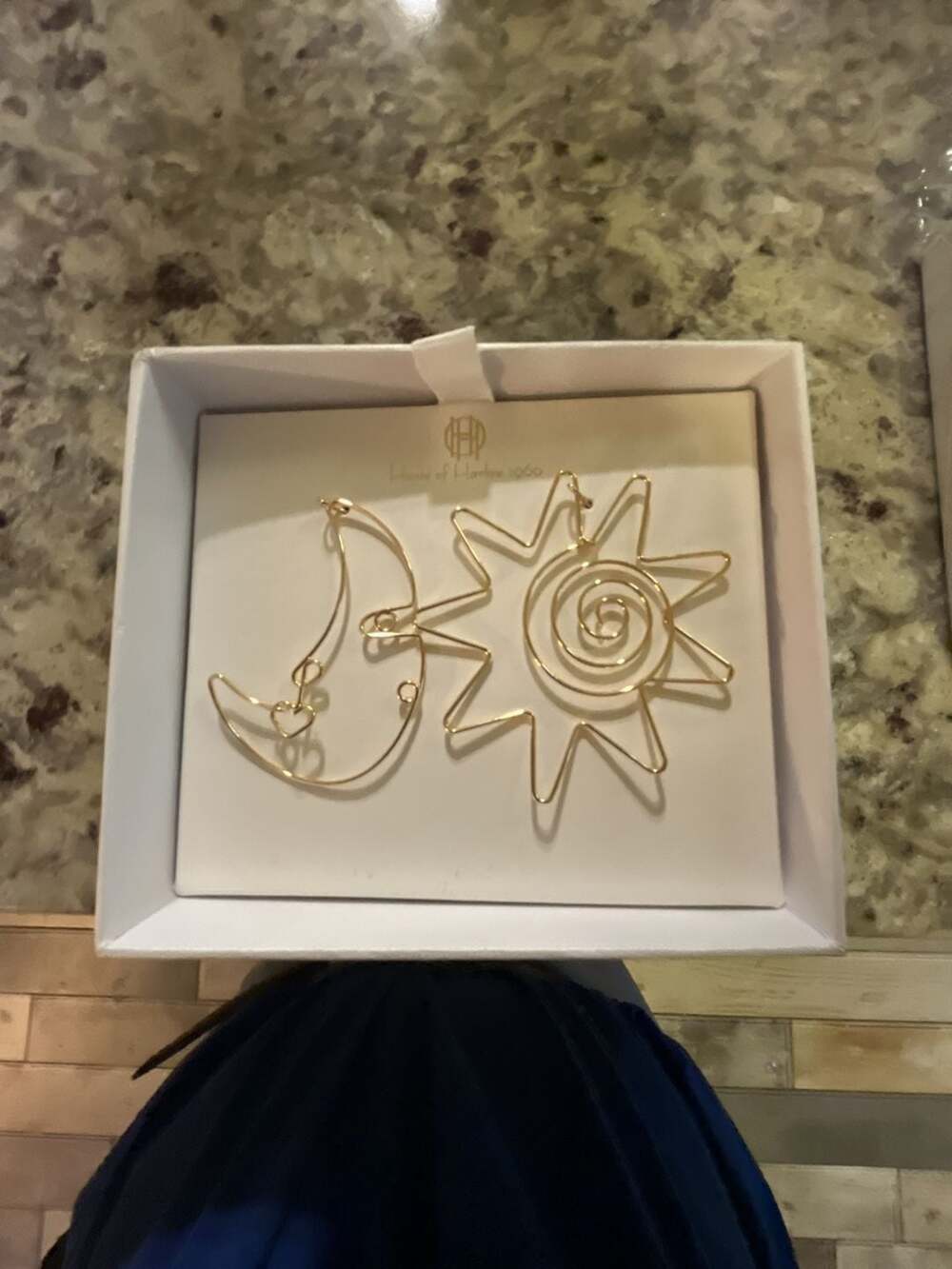 House of Harlow 1960 Celestial Sun and Moon Wire Earrings